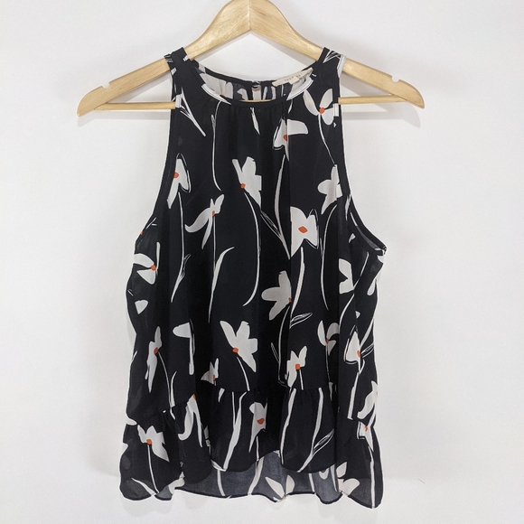 fun2fun Floral Peplum Blouse Sheer Tank size Small - Picture 3 of 7